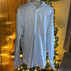 Pronto Uomo men’s button down, blue and white.